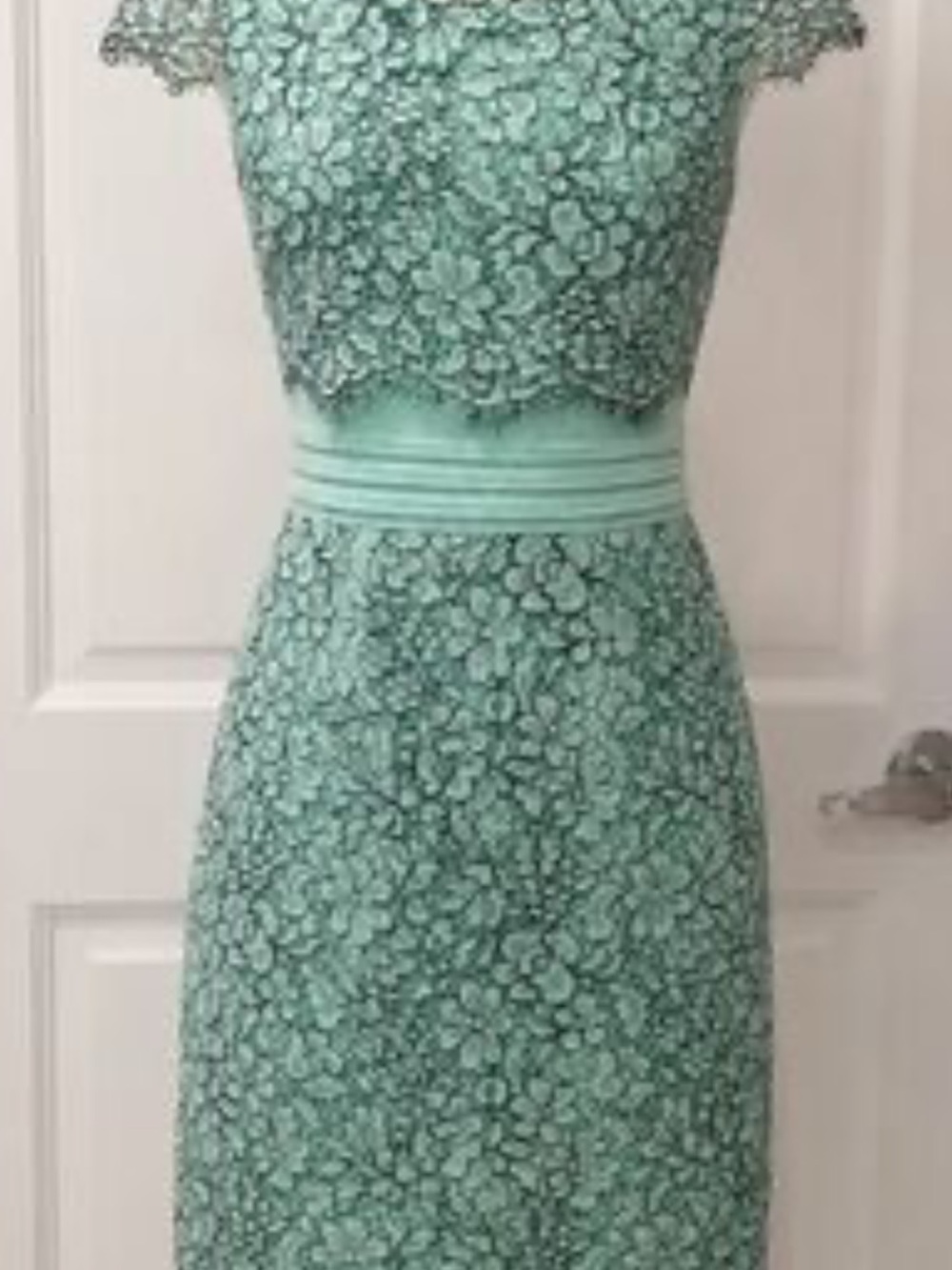ANTONIO MELANI Mint Floral Lace Midi Dress never worn